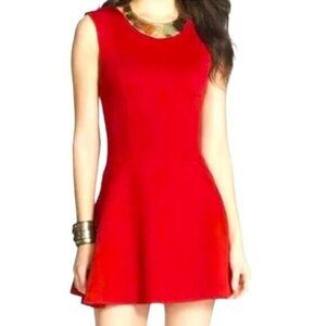 Free People Red Cha Cha Mini Skater Fit Flare Sleeveless Party Dress Size Small